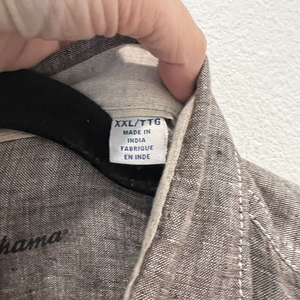 Tommy Bahama Shirt Men's XXL Gray 100% Linen Lightweight Pocket Casual Collar - Picture 3 of 8